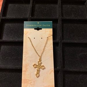 Crucifix Necklace Symbols of Faith Brand Goldstone New